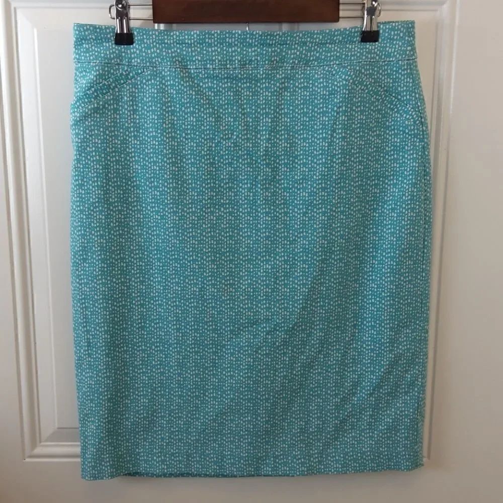 (3/$20) Briggs aqua printed skirt with two working pockets